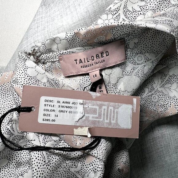 Rebecca Taylor Floral 100% Silk Sleeveless Dress High Neck Occasion Party Career - Picture 9 of 11